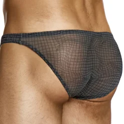 Modus Vivendi Slips Sexy-Slip Low Cut Abstract Résille Gris Anthracite