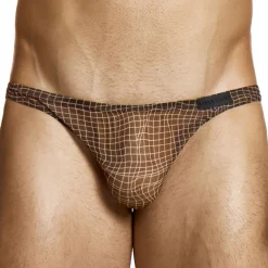 Modus Vivendi Slips Sexy-Slip Low Cut Abstract Résille Marron