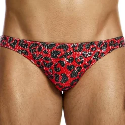 Modus Vivendi Slips Sexy-Slip Low Cut Léopard Sequins Rouge