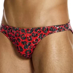 Modus Vivendi Slips Sexy-Slip Low Cut Léopard Sequins Rouge