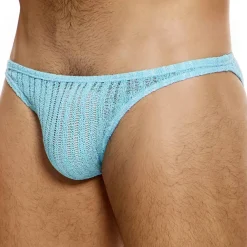 Modus Vivendi Slips Sexy-Slip Low Cut Striped Crochet Bleu Clair
