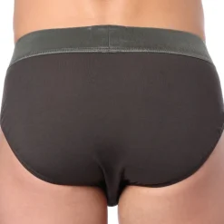 Emporio Armani Slips-Slip Megalogo Coton Marron