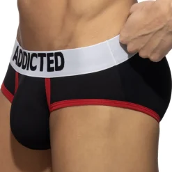 Addicted Slips-Slip Microfibre Piquée Noir - Blanc