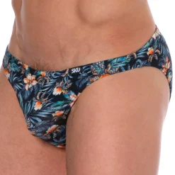 SKU Mini Slips|Slips-Slip Mini Coton Floral Bleu Marine