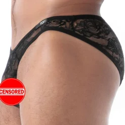 TOF Paris Slips Sexy-Slip Mini en Dentelle Fluide Noir