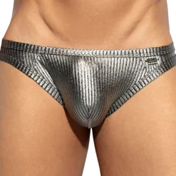 ES Collection Slips Sexy-Slip Métallique Art Déco Argenté