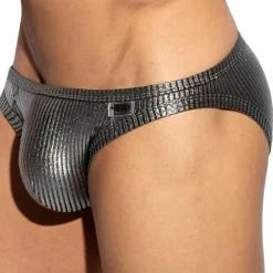 ES Collection Slips Sexy-Slip Métallique Art Déco Argenté