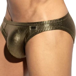 ES Collection Slips Sexy-Slip Métallique Art Déco Doré