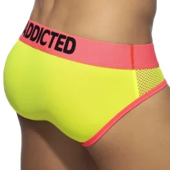 Addicted Slips Sexy|Slips-Slip Neon Mesh Jaune Fluo