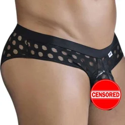 CandyMan Slips Sexy-Slip Polka Mesh Noir