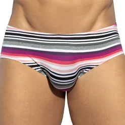 ES Collection Slips-Slip Retro Stripes Gris - Rose