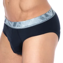 Emporio Armani Slips-Slip Shiny Logoband Marine - Aigle