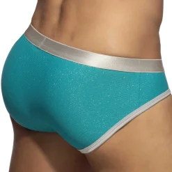 Addicted Slips De Bain|Slips-Slip Shiny Piqué Swimderwear Turquoise