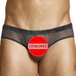 Modus Vivendi Slips Sexy-Slip Super Low Rise Abstract Résille Gris Anthracite