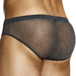 Modus Vivendi Slips Sexy-Slip Super Low Rise Abstract Résille Gris Anthracite