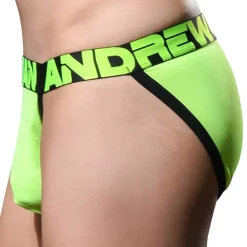 Andrew Christian Poche Ergonomique|Sous-Vêtements Sport-Slip Tanga Almost Naked Moisture Control Jaune Fluo