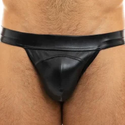 Modus Vivendi Slips Sexy-Slip Tanga Leather Simili-Cuir Noir