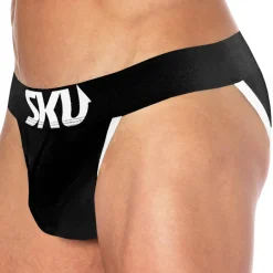 SKU Slips Tanga|Slips-Slip Tanga Logo Coton Noir