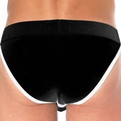 SKU Slips Tanga|Slips-Slip Tanga Logo Coton Noir