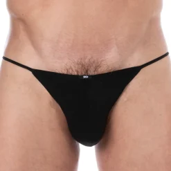 SKU Slips Sexy|Slips Tanga-Slip Tanga Mini Coton Uni Noir