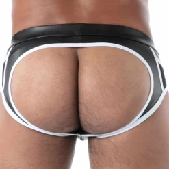 TOF Paris Slips Sexy-Slip Zippé Empty Bottom Kinky Noir - Blanc