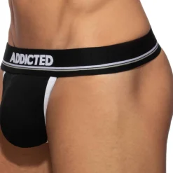 Addicted Strings-String Basic Colors Coton Noir - Blanc