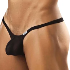 Joe Snyder Strings|Sous-Vêtements Push Up-String Bulge Mesh Noir