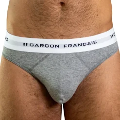 Garçon Français Strings-String Coton Gris Chiné