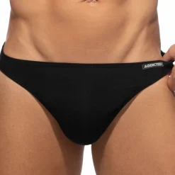 Addicted Strings-String Coton Noir