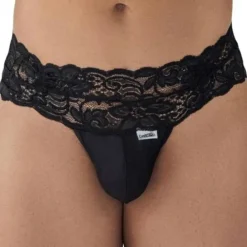 CandyMan Strings-String Dentelle à Lacets Noir