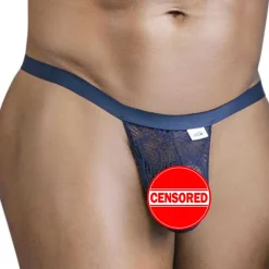 CandyMan Strings-String Dentelle Bleu Marine