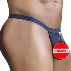 CandyMan Strings-String Dentelle Bleu Marine