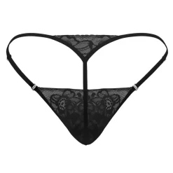 CandyMan Strings-String Ficelle Dentelle Noir