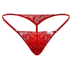 CandyMan Strings-String Ficelle Dentelle Rouge