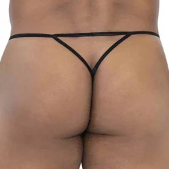 CandyMan Strings-String Ficelle Résille Noir