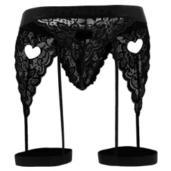 CandyMan Strings-String Jarretière Dentelle Noir