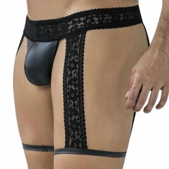 CUT4MEN Strings-String Jarretière Lacey R4VAGE Noir