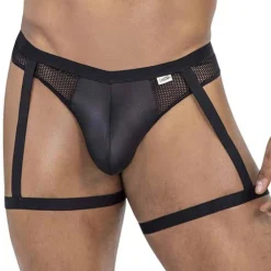 CandyMan Strings-String Jarretière Mesh Noir