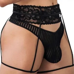 CandyMan Strings-String Jarretière Noir