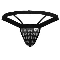 CandyMan Strings-String Polka Mesh Noir