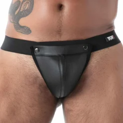 TOF Paris Strings-String Pression en Néoprène Noir