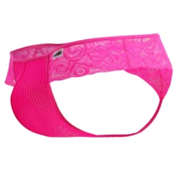 CandyMan Strings-String Résille Dentelle Florale Rose