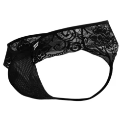CandyMan Strings-String Résille Dentelle Florale Noir