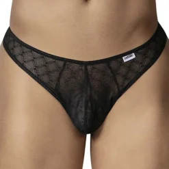 CandyMan Strings-String Résille Géométrique Noir