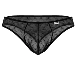 CandyMan Strings-String Résille Géométrique Noir