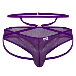 CandyMan Strings-String Résille Violet