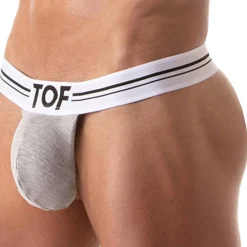 TOF Paris Strings-String Sans Ficelle French Coton Gris Chiné