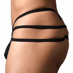 Andrew Christian Strings|Poche Ergonomique-String Spider Almost Naked Martel Mesh Noir