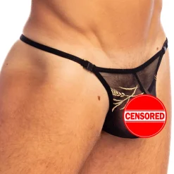 L'Homme invisible Strings-String Striptease Epi d'Or Noir