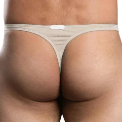 Andrew Christian Strings|Poche Ergonomique-String Ultra Low-Rise No-Show Almost Naked Beige